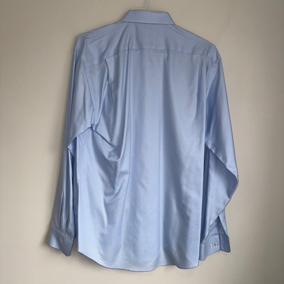 PRONTO UOMO Mens 15.5 34/35 Light Blue Long Sleeve Button Up Dress Shirt OO20 - Picture 4 of 4